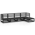 Miniatyrbilde 2 av 11: vidaXL Hagesofagruppe 5 deler svart heltre furu