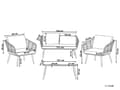 Miniatyrbillede 3 af 11: Havemøbelsæt Lys Beige Rattan og Stål Stel 4 Personers Lounge Hynder med Hærdet Glas Sofabord til Udendørs Terrasse Have Indretning