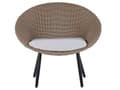 Miniatyrbillede 4 af 11: Balkon Bistro Sæt Beige PE Flet Puder Sofabord og 2 Stole Moderne Udendørs Design