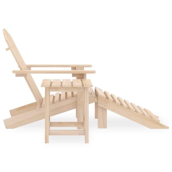 vidaXL Adirondack-havestol med fodstøtte og bord massivt grantræ