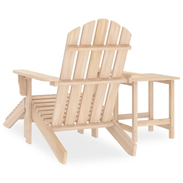 vidaXL Adirondack-havestol med fodstøtte og bord massivt grantræ