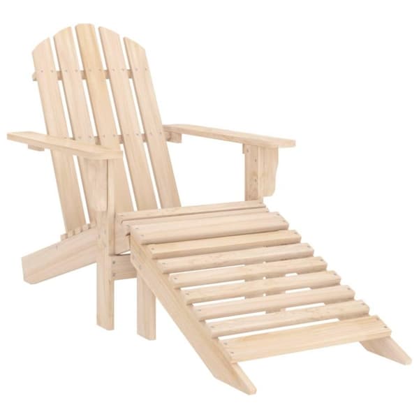 vidaXL Adirondack-havestol med fodstøtte og bord massivt grantræ