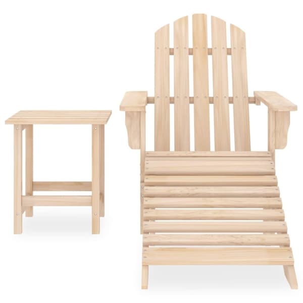 vidaXL Adirondack-havestol med fodstøtte og bord massivt grantræ