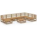 Miniatyrbilde 2 av 11: vidaXL Hagesofagruppe 9 deler honningbrun heltre furu