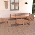 Miniatyrbilde 1 av 9: vidaXL Hagesofagruppe 8 deler honningbrun heltre furu