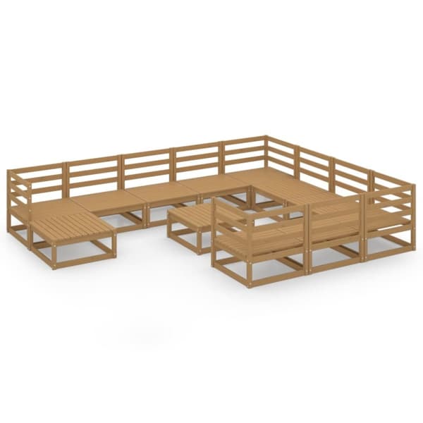vidaXL Hagesofagruppe 12 deler heltre furu