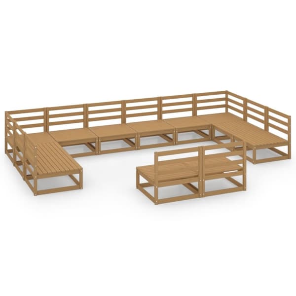 vidaXL Hagesofagruppe 12 deler heltre furu