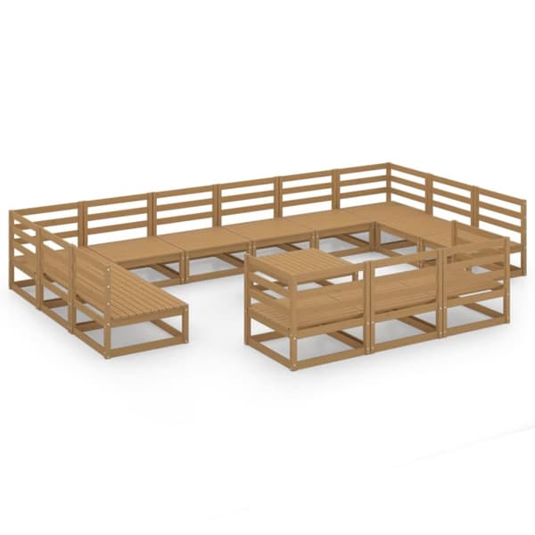 vidaXL Hagesofagruppe 14 deler heltre furu