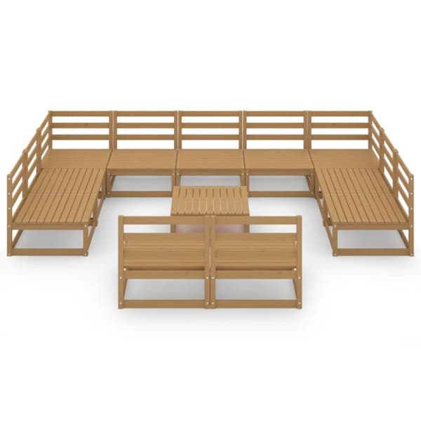vidaXL Hagesofagruppe 12 deler heltre furu