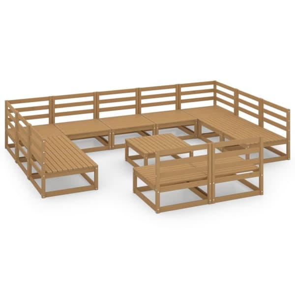 vidaXL Hagesofagruppe 12 deler heltre furu