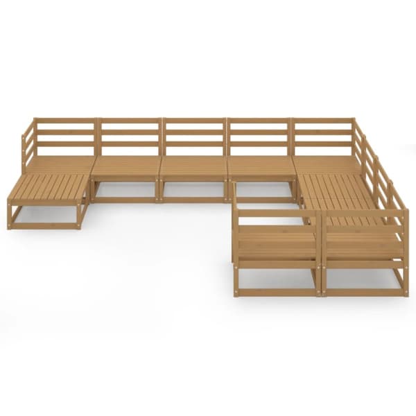 vidaXL Hagesofagruppe 10 deler heltre furu