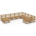 Miniatyrbilde 2 av 9: vidaXL Hagesofagruppe 10 deler heltre furu