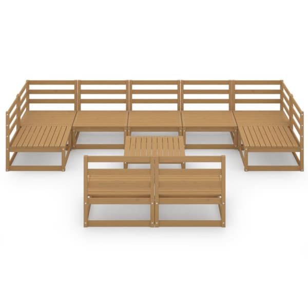 vidaXL Hagesofagruppe 10 deler heltre furu
