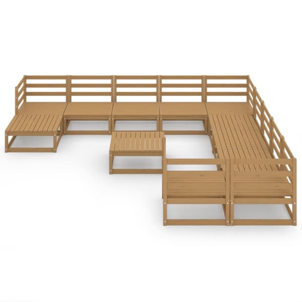 vidaXL Hagesofagruppe 12 deler heltre furu