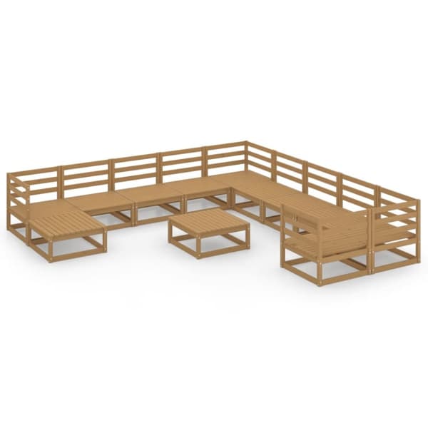 vidaXL Hagesofagruppe 12 deler heltre furu