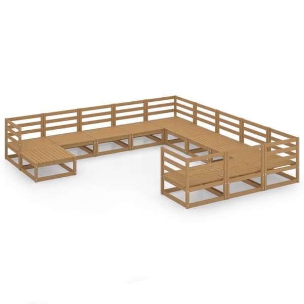 vidaXL Hagesofagruppe 12 deler heltre furu