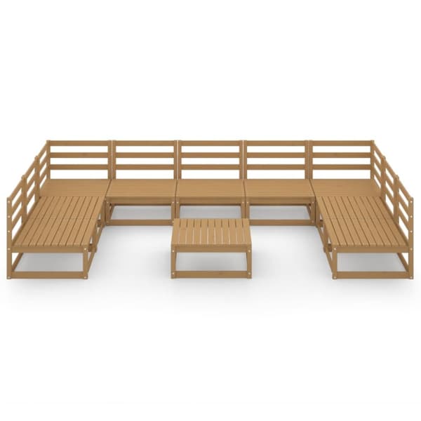vidaXL Hagesofagruppe 10 deler heltre furu
