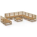 Miniatyrbilde 2 av 11: vidaXL Hagesofagruppe 10 deler honningbrun heltre furu