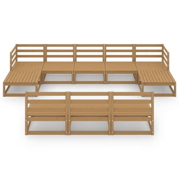 vidaXL Hagesofagruppe 10 deler heltre furu
