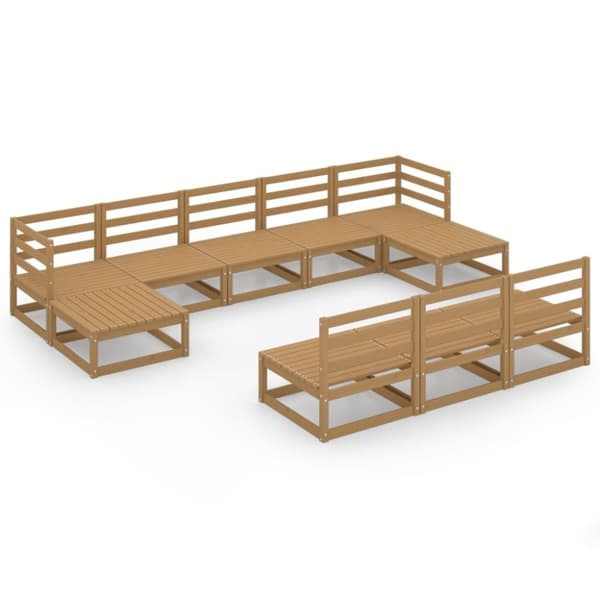 vidaXL Hagesofagruppe 10 deler heltre furu