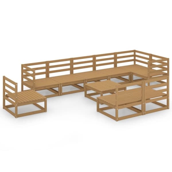 vidaXL Hagesofagruppe 10 deler honningbrun heltre furu