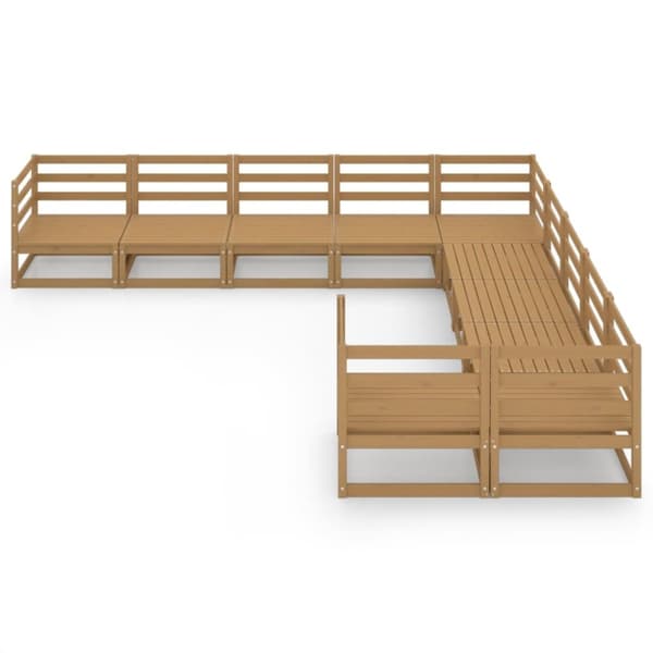 vidaXL Hagesofagruppe 10 deler heltre furu