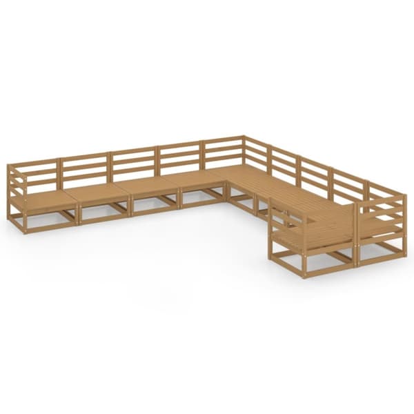vidaXL Hagesofagruppe 10 deler heltre furu