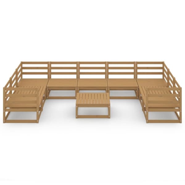 vidaXL Hagesofagruppe 10 deler heltre furu
