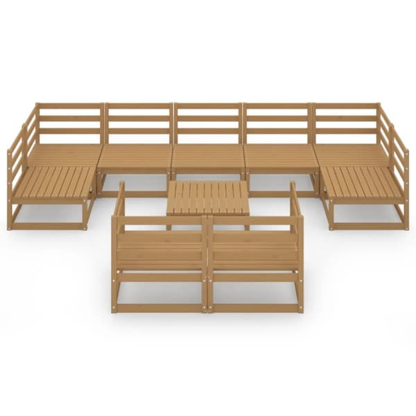 vidaXL Hagesofagruppe 10 deler heltre furu