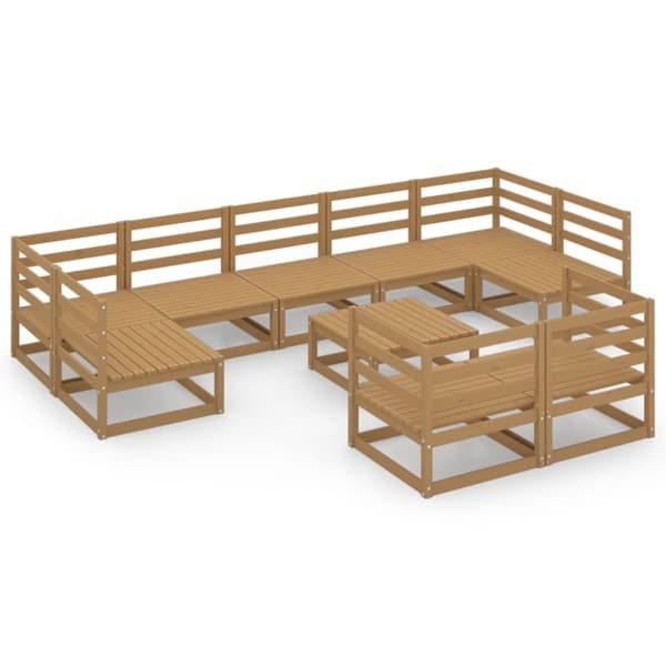 vidaXL Hagesofagruppe 10 deler heltre furu