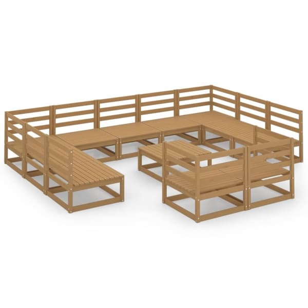 vidaXL Hagesofagruppe 12 deler heltre furu
