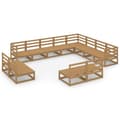 Miniatyrbilde 2 av 9: vidaXL Hagesofagruppe 12 deler honningbrun heltre furu