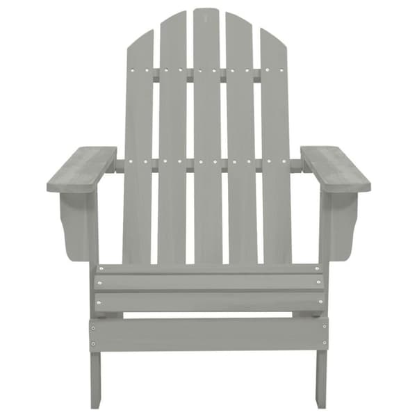 vidaXL Adirondack hagestol med ottoman og bord heltre gran grå
