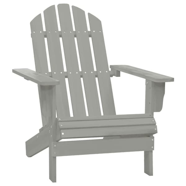 vidaXL Adirondack-havestol med bord massivt grantræ grå