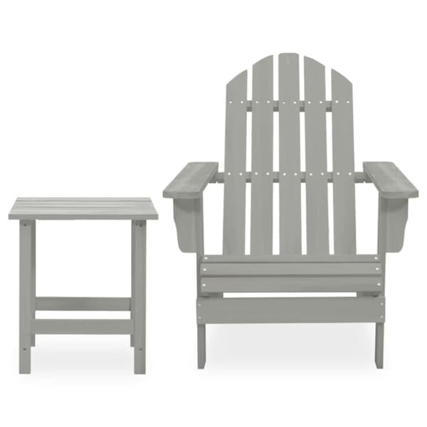 vidaXL Adirondack-havestol med bord massivt grantræ grå