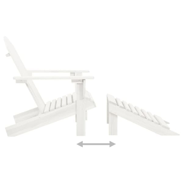 vidaXL Adirondack-puutarhatuoli rahi ja pöytä täysi kuusi valkoinen