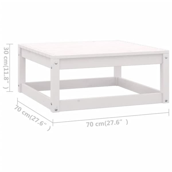 vidaXL Hagesofagruppe 5 deler hvit heltre furu