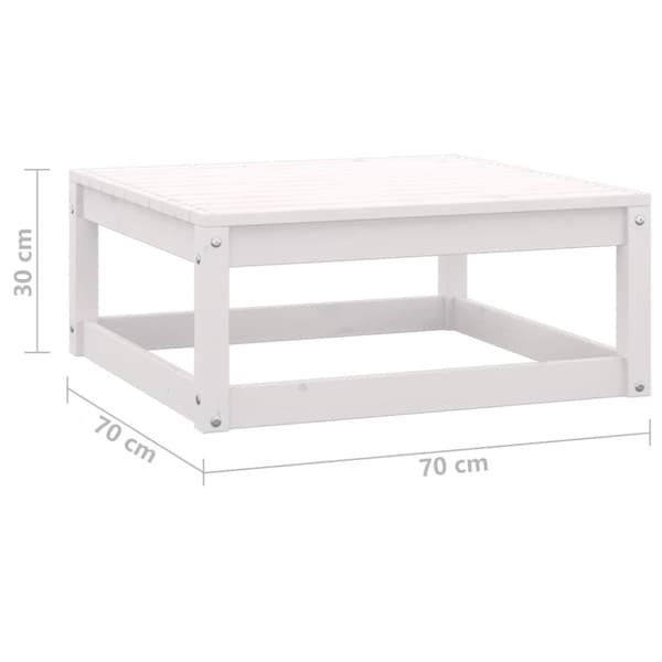 vidaXL Hagesofagruppe 3 deler hvit heltre furu