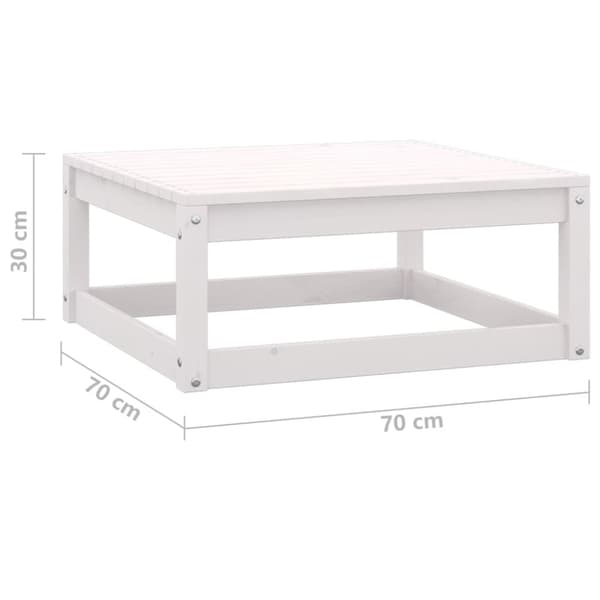 vidaXL Hagesofagruppe 3 deler hvit heltre furu