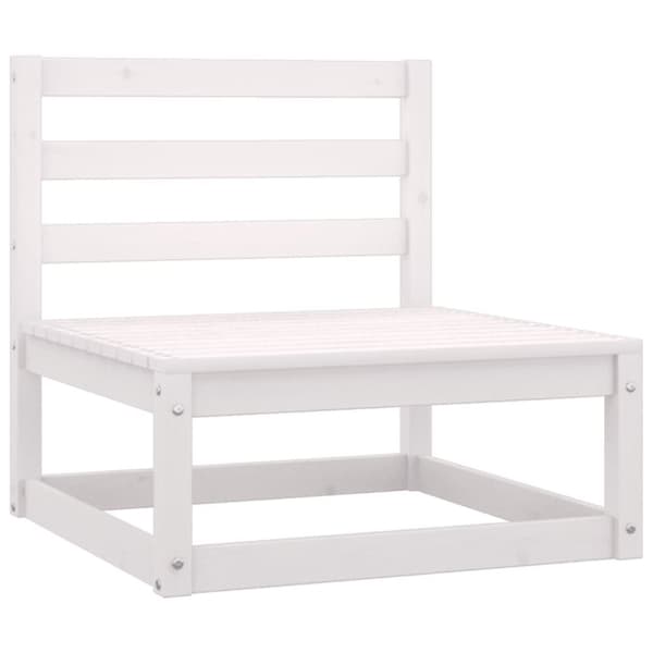 vidaXL Hagesofagruppe 7 deler hvit heltre furu