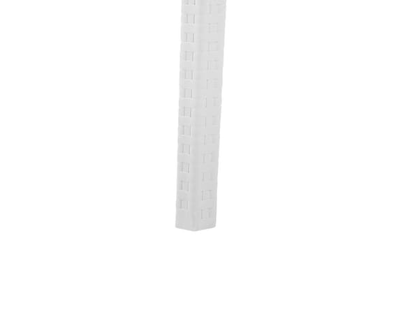 Havemøbelsæt Hvid Plastik 140 x 80 cm 6 Personers Firkantet Spisebord med Hul til Parasol Tilbehør Stabel Stole Flet Vejr Bestandig Terrasse