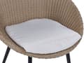 Miniatyrbild 7 av 11: Balkongset Beige Konstrotting Kuddar Soffbord och 2 Stolar Modern Utomhus