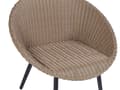 Miniatyrbild 8 av 11: Balkongset Beige Konstrotting Kuddar Soffbord och 2 Stolar Modern Utomhus