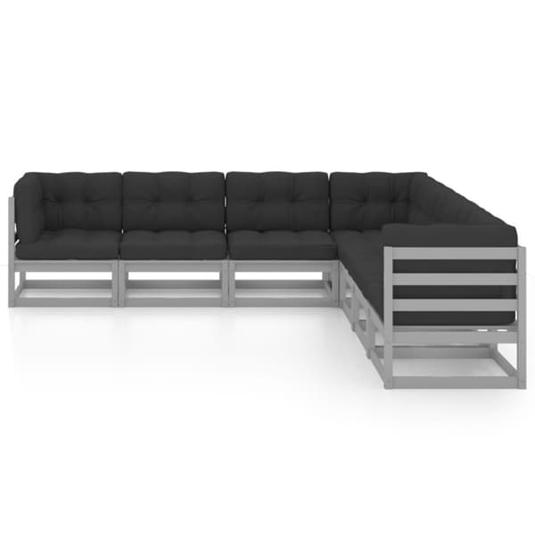 vidaXL Hagesofagruppe med puter 7 deler heltre furu