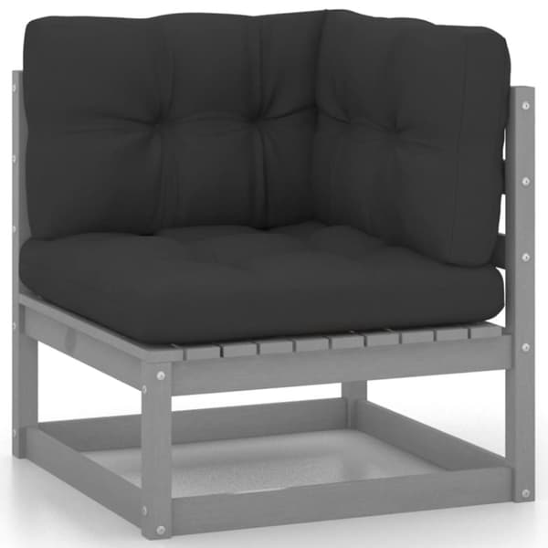 vidaXL Hagesofagruppe med puter 4 deler heltre furu
