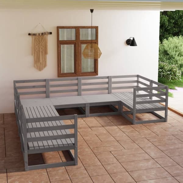 vidaXL Hagesofagruppe 8 deler heltre furu