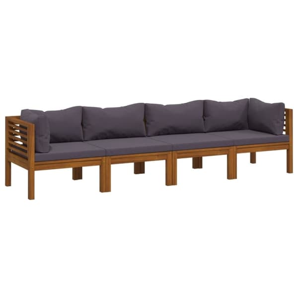 vidaXL 4-personers havesofa med hynde massivt akacietræ