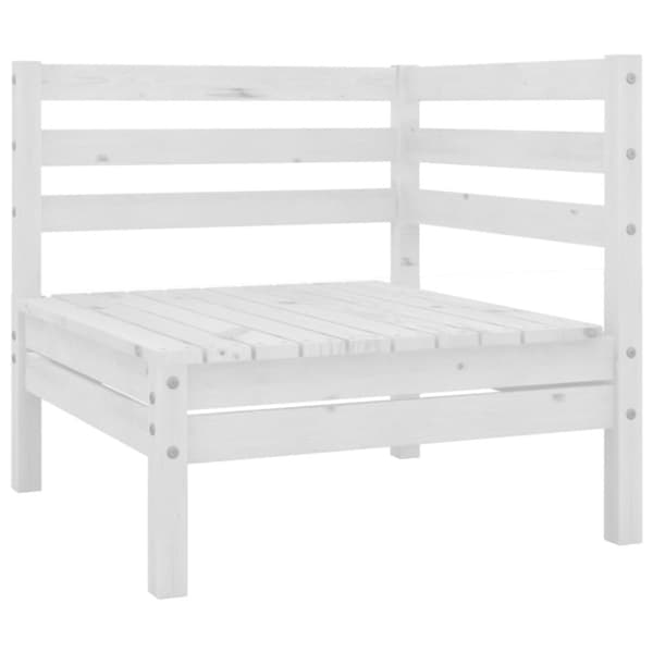 vidaXL Hagesofagruppe 4 deler hvit heltre furu