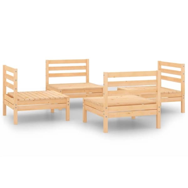 vidaXL Hagesofagruppe 4 deler heltre furu