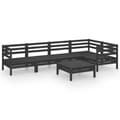 Miniatyrbilde 2 av 8: vidaXL Hagesofagruppe 6 deler svart heltre furu